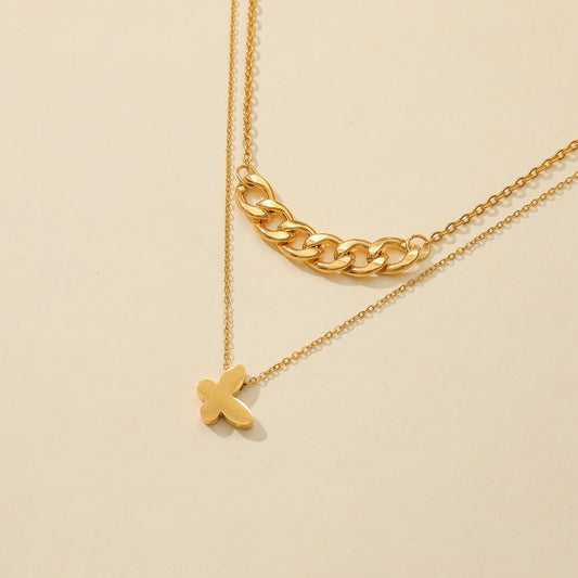Beken Double Layer 18k Gold Plated Necklace