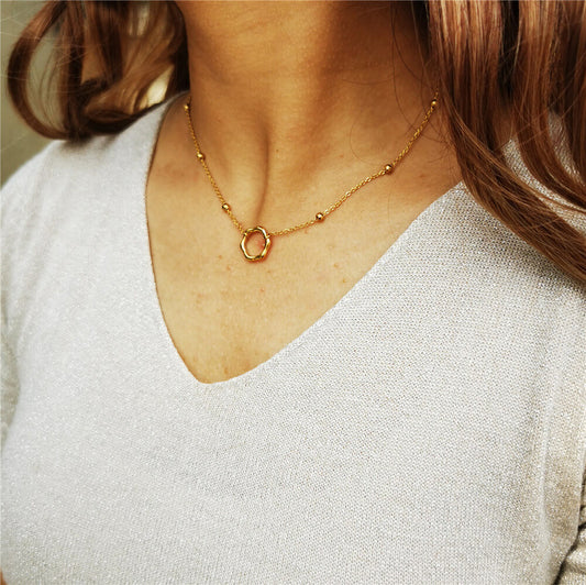 Kate Hexagon Pendant Necklace and Bracelet Set (Gold Plated)