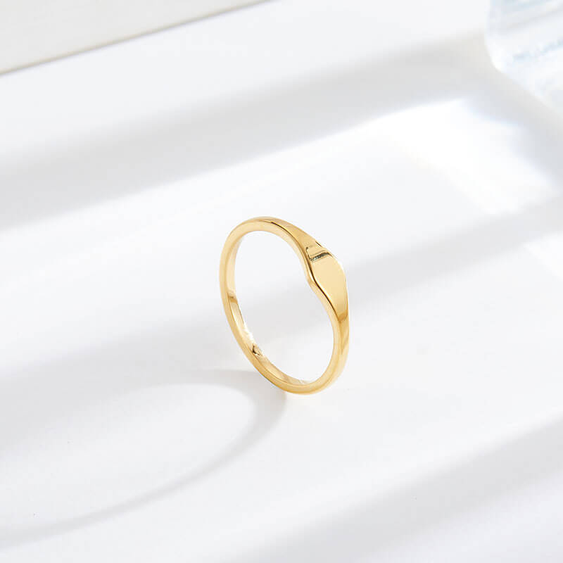 Belle Minimalist 18k Gold Plated Stainless Steel Blank Geometric Ring