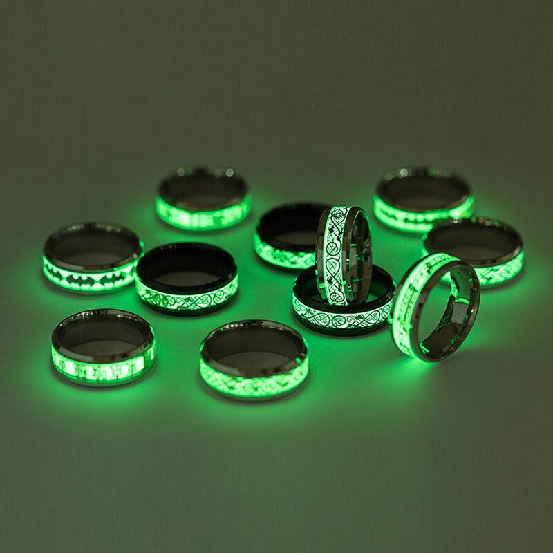 Bravo Dragon Stainless Steel Fluorescent Luminous Ring