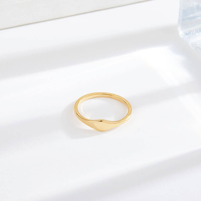 Belle Minimalist 18k Gold Plated Stainless Steel Blank Geometric Ring