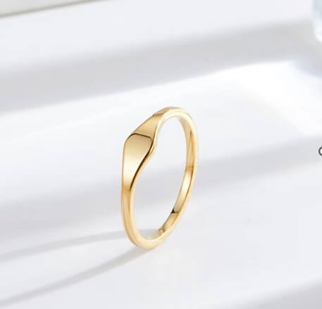Belle Minimalist 18k Gold Plated Stainless Steel Blank Geometric Ring