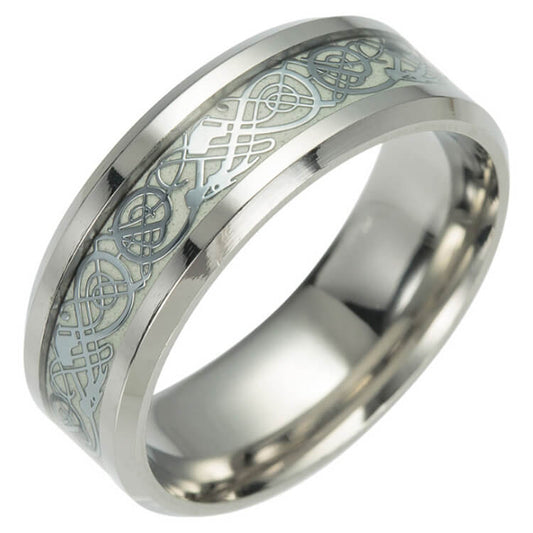 Bravo Dragon Stainless Steel Fluorescent Luminous Ring