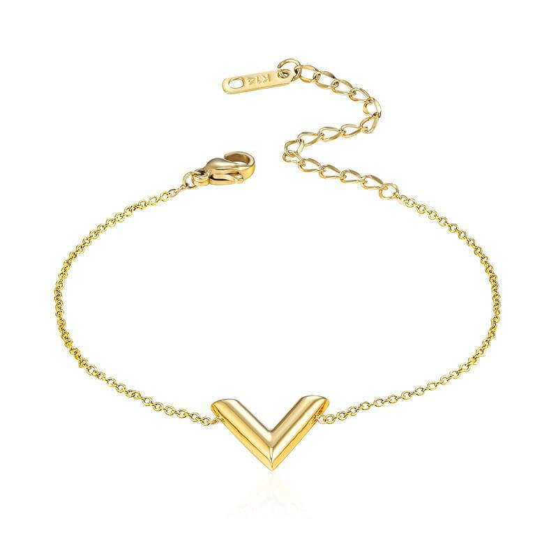 Ava V Shaped Pendant Bracelet - 18k Gold Plated Bracelet