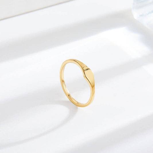 Belle Minimalist 18k Gold Plated Stainless Steel Blank Geometric Ring