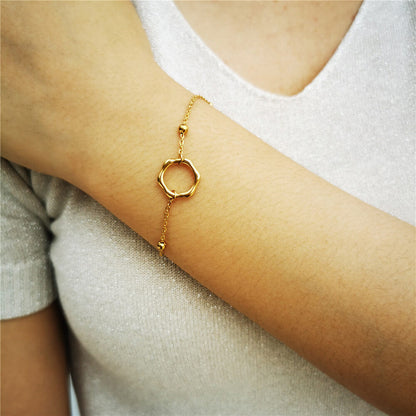 Kate Hexagon Pendant Necklace and Bracelet Set (Gold Plated)