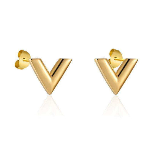 Ava V Shaped Earrings – 18K Gold Plated Stainless Steel