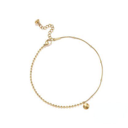 Angel Lucky Statement Anklet - 18K Gold Plated Stainless Steel Beaded Splicing Chain Anklet