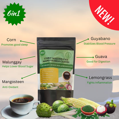 Dabiz Wellness Brew – Corn Malunggay Mangosteen Coffee (6in1) - 100g