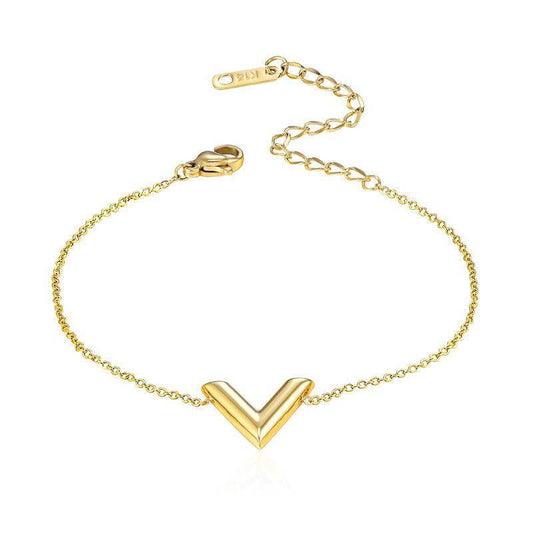Ava V Shaped Pendant Bracelet - 18k Gold Plated Bracelet